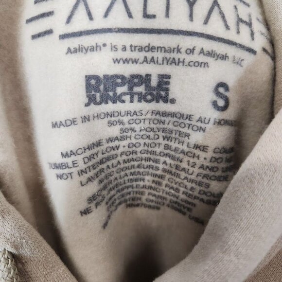 Aaliyah Graphic Drawstring Hoodie in Sand - Size Small - Picture 8 of 8